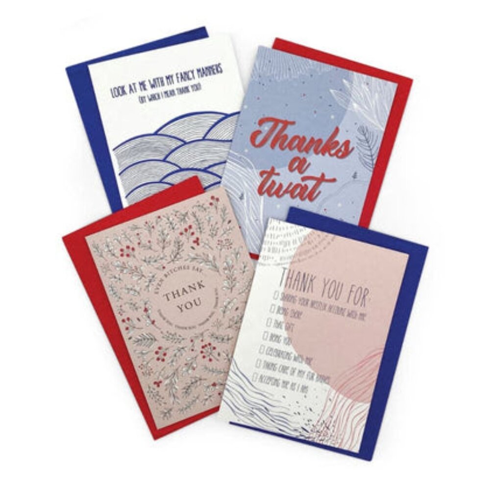 Smartass & Sass Thanks a T*at Card Set (4), NIP
